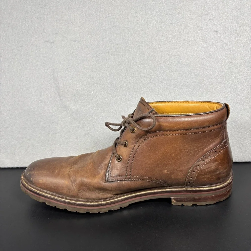 Florsheim Fenway Men's Brown Leather Chukka Boots Plain Toe Size 10 D 11875-215